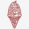 A colorful illustration of a cone with a scoop of ice cream.