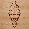 Colorful Ice Cream Cone Illustration A colorful illustration of an ice cream cone with a few scoops of creamy dessert.