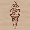 Sweet Ice Cream SVG Design An SVG graphic representation of a sweet dessert featuring a creamy ice cream on a stick.