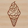 Delicious Cone Treat Design A colorful illustration of an ice cream cone with scoops of different flavors.
