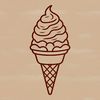 Sweet Treat Icon SVG A stylized vector graphic representation of a dessert serving of ice cream on a stick.