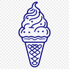 A digital graphic design of a scoop of creamy dessert with swirly texture.