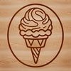 Colorful Scoop Colorful illustration of a single scoop of ice cream on a cone.