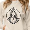Faithful Design Element A stylized illustration of the Immaculate Heart, symbolizing faith and devotion.