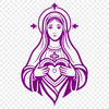 A stylized illustration of the Immaculate Heart symbol in a vector format.