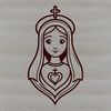 Beautiful Christian Symbol SVG A stylized illustration of the Immaculate Heart, a symbol often used in Christian art and iconography.