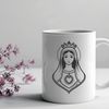 Beautiful Stylized Immaculate Heart Design A stylized illustration of the Immaculate Heart, suitable for use in religious designs.