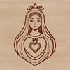 Stylized Devotional Heart Illustration A stylized illustration of a heart surrounded by flames, symbolizing devotion and faith.