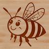 Vibrant Flying Bee Illustration An illustration of a flying bee with intricate details, suitable for gardening or craft projects.