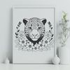 Big Cat Illustration in High-Resolution Vector Format A sleek, big cat with distinctive spots, depicted in high-resolution vector format.