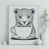 Beautiful Vector Jaguar A sleek jaguar standing proudly, depicted as a detailed vector illustration.
