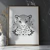 Stylized Big Cat Illustration A stylized illustration of a big cat, featuring a jaguar's distinctive features.