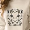 Wildlife Illustration with Spotted Feline A majestic big cat with distinctive spots, suitable for various design projects.