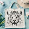 Wildlife Illustration - Big Cat Portrait A high-quality digital illustration of a jaguar's head, suitable for vector graphics and cutting machines like Cricut.