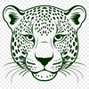A detailed illustration of a jaguar's head, suitable for vector design projects.