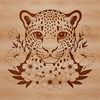 A realistic illustration of a jaguar with a floral pattern in its fur, suitable for various uses.