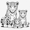 Elegant Wild Cat Illustration A close-up illustration of a jaguar's face with distinctive spots and markings.