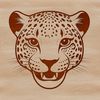 Exotic Spotted Feline Silhouette Large big cat with distinctive spots, depicted in a 2D vector format.