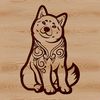 Ornate Dog Design Vector Art A digital illustration of a sitting Shiba Inu with ornate details.