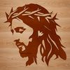 SVG illustration of Jesus' head in a simple, iconic design suitable for religious contexts and crafts.