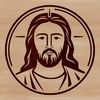 Traditional Religious Figure Illustration A vector illustration of a bearded man with long hair in a traditional religious setting.
