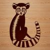 Wild Lemur Portrait in Vector Format An SVG graphic featuring a close-up view of a lemur's face.