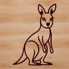 Line Drawn Aussie Icon A simple line drawing of a cute kangaroo in various poses.