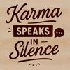 A vector quote featuring the concept of karma in a simple, elegant design.