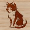 Adorable Sitting Kitty A cute sitting kitten depicted in vector format as clip art.