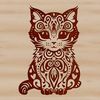 Free Cute Kitten Image Download A cute kitten sitting on a surface, created as a vector graphic for digital use.