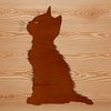 Cute Whiskered Feline Sitting Upright A small domestic cat sitting upright with its front paws tucked under its chest.