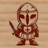 Historical Knight Silhouette Illustration of a historical warrior, dressed in full armor with helmet and shield.