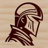 Heroic Knight Helmet Design An SVG design featuring a heroic knight's helmet and armor.