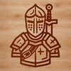 Medieval Icon in Scalable Vector Format A digital rendering of a knight icon in scalable SVG design.
