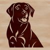 Labrador Face Illustration Vector A close-up illustration of a friendly Labrador Retriever's face.