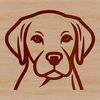 Labrador Dog Head Illustration Simple line drawing of a Labrador dog's head, suitable for pet-related designs and crafts.