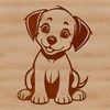 Friendly Labrador Pup A Labrador Retriever sitting on its hind legs with a friendly expression.