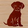 A vector illustration of a sitting Labrador Retriever dog breed.