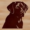 Beautiful Dog Head Illustration Free Download A high-quality vector illustration of a friendly-looking Labrador Retriever's head.