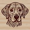 Labrador Dog Clip Art Design A vector graphic design featuring an ornate Labrador dog.