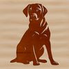 Free Downloadable Dog Icon Vector illustration of a friendly Labrador dog sitting.