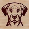 Vector Dog Portrait Design A close-up illustration of a Labrador Retriever's head, suitable for vector design.