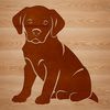 A sitting Labrador Retriever breed dog illustration in vector format.
