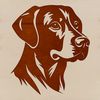 Faithful Labrador Portrait A portrait of a friendly Labrador Retriever's head, suitable for various design projects.