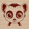 A high-resolution illustration of a lemur's head with intricate details.