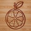 Citrus Fruit Design SVG A yellow citrus fruit with a textured surface.