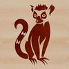 A close-up illustration of a lemur's face, suitable for vector graphics and cutting machine designs.