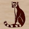 An SVG vector graphic design featuring a single lemur animal.