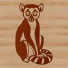 A vector illustration of a small primates from the family Lemuridae.