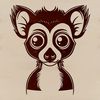 A high-quality digital illustration of a Lemur, suitable for various design applications.